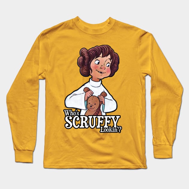 Who's Scruffy Looking? Long Sleeve T-Shirt by Art By James Hance